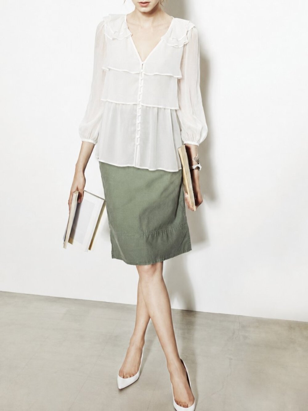 Chiffon Ruffle Blouse (3075)